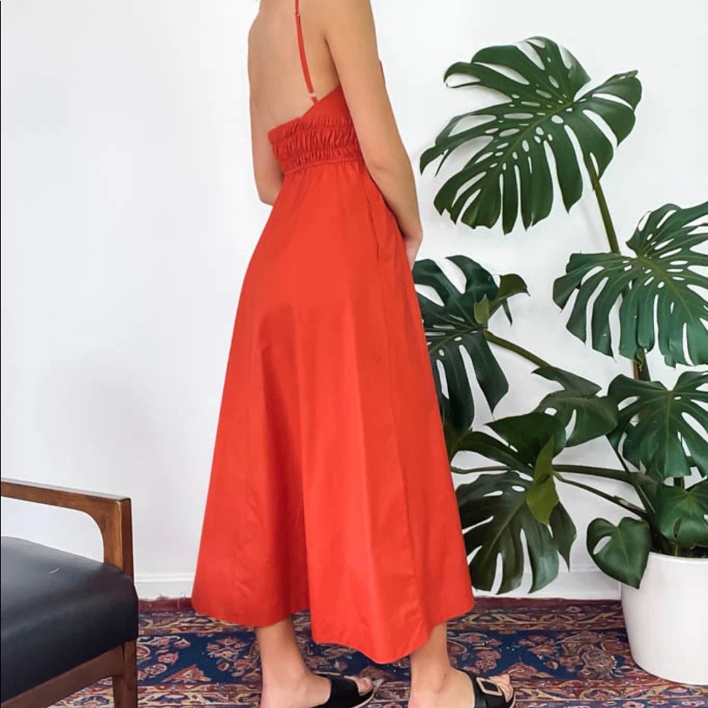 Maxi adjustable strap summer dress with side pockets. - Picture 3 of 7